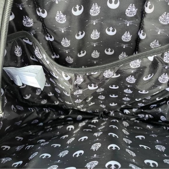 Star Wars Loungefly MILLENIUM FALCON 3D Full Size Backpack Black Inside Pocket main image 6